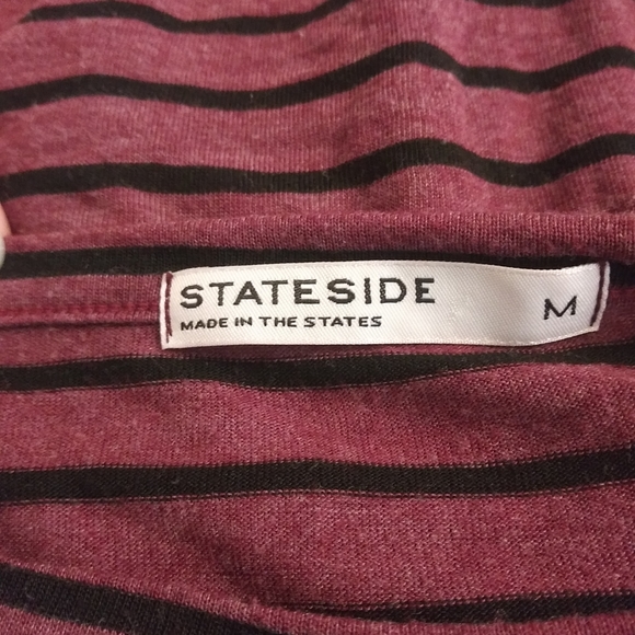 Stateside Striped Maroon/Black Front Knot Top - Picture 5 of 5